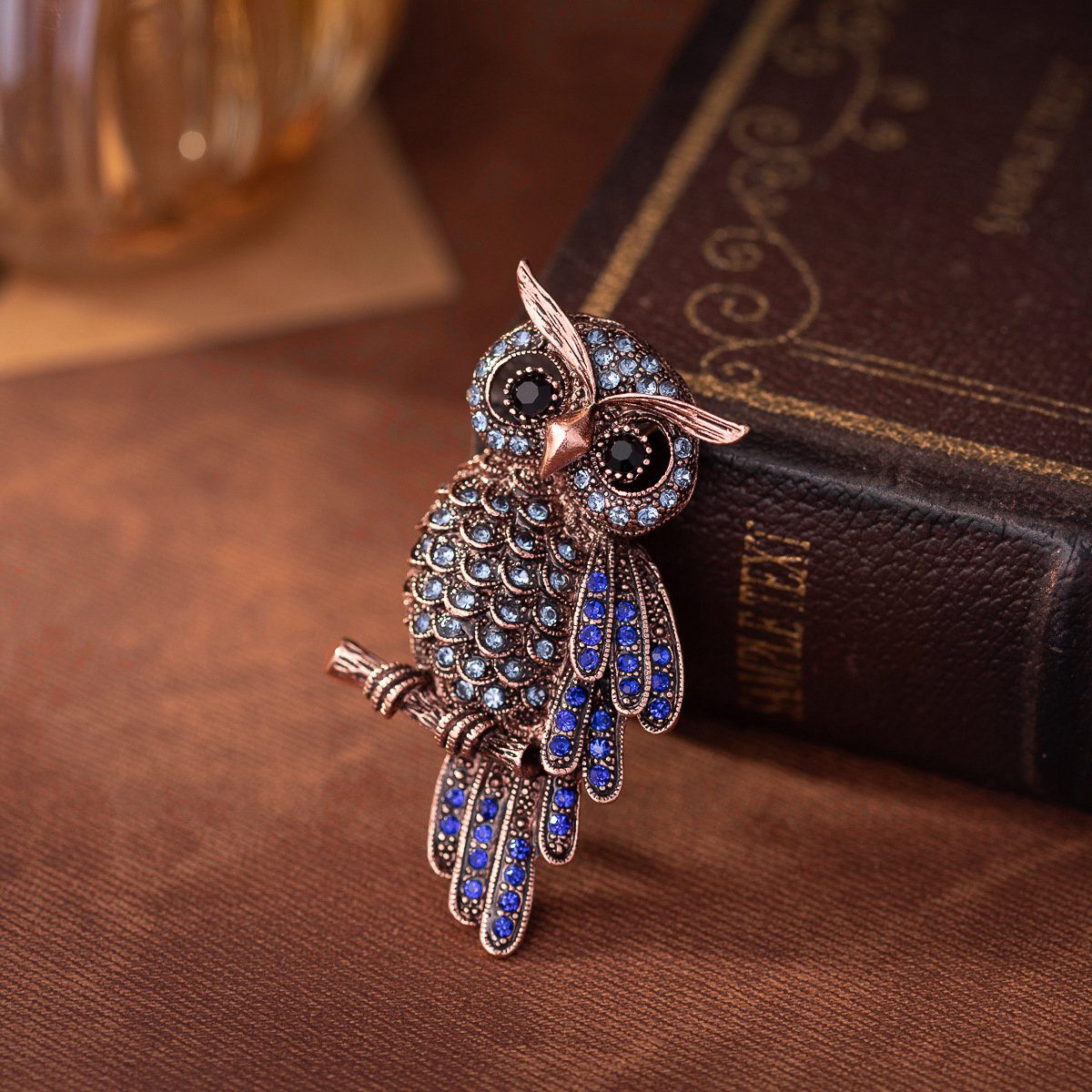elegant owl brooch pin