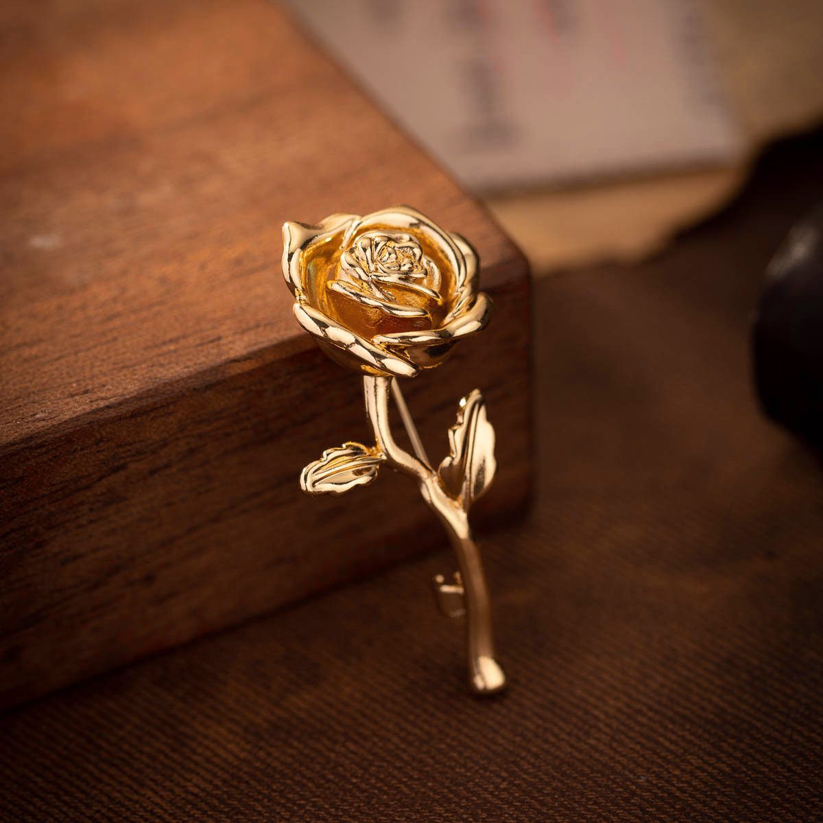 minimalist rose brooch pin