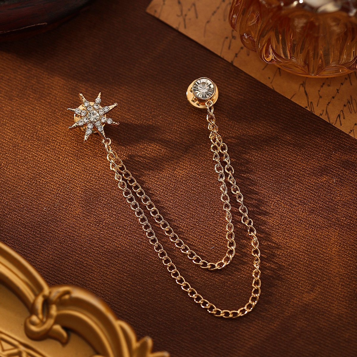 octagram star brooch pin
