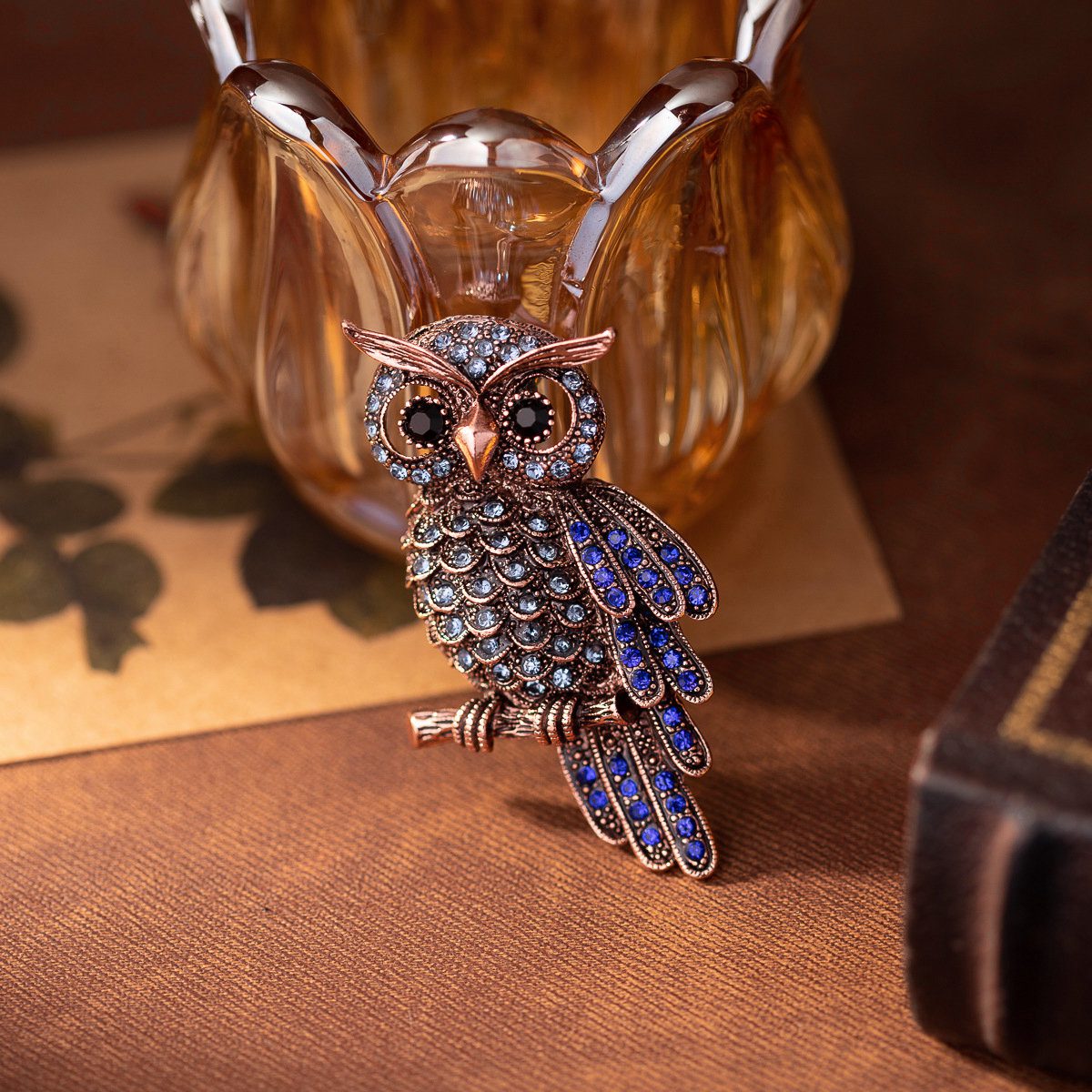 elegant owl brooch pin